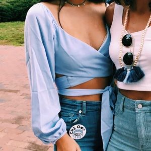 BY THE WAY WRAP CROP TOP